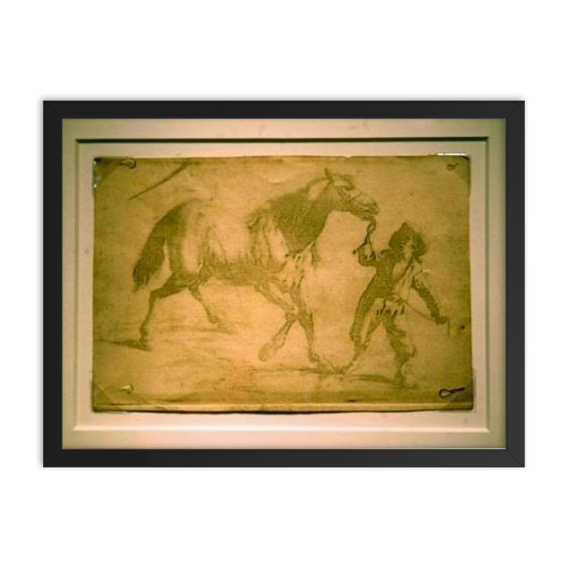 Oldest Photograph, 1825 framed print on a plain backdrop in size 18