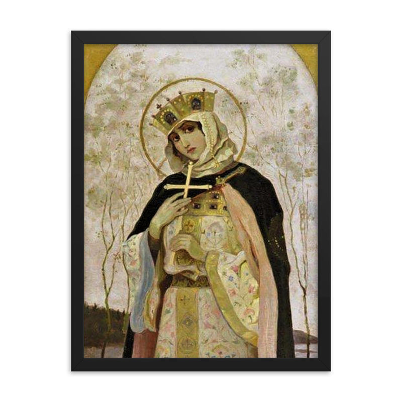 Olga of Kiev framed print on a plain backdrop in size 18