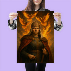 Olga of Kyiv before flaming tribute pigeons poster 3