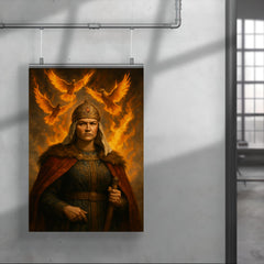 Olga of Kyiv before flaming tribute pigeons poster 4
