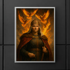 Olga of Kyiv before flaming tribute pigeons poster 5