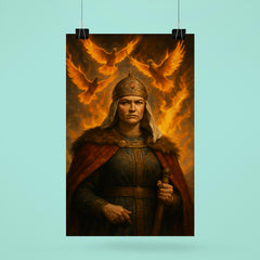 Olga of Kyiv before flaming tribute pigeons poster 6