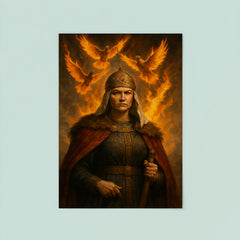 Olga of Kyiv before flaming tribute pigeons poster 8