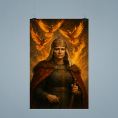 Olga of Kyiv before flaming tribute pigeons poster 9