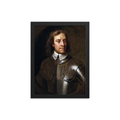 Oliver Cromwell framed print on a plain backdrop in size 12"x16".