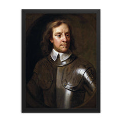 Oliver Cromwell framed print on a plain backdrop in size 18"x24".