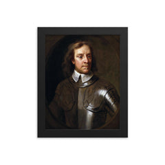 Oliver Cromwell framed print on a plain backdrop in size 8"x10".