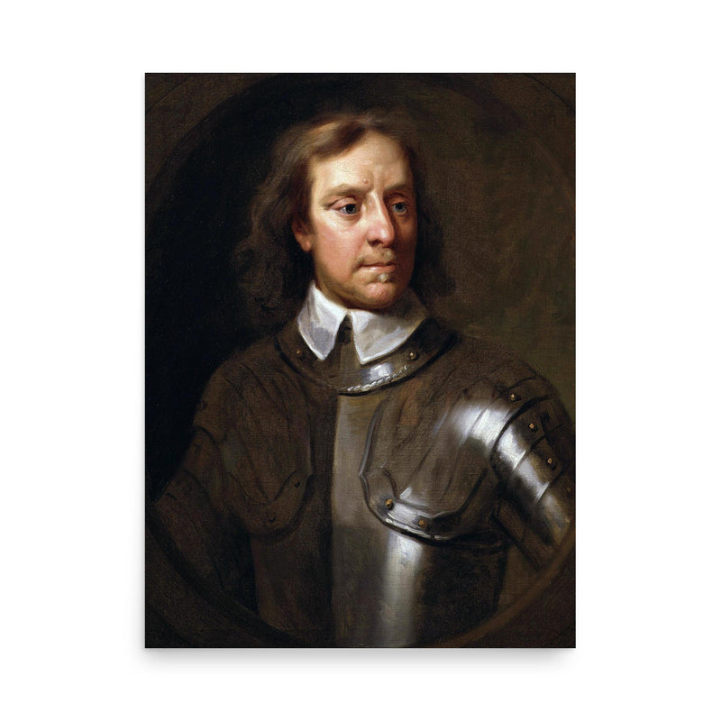 Oliver Cromwell poster on a plain backdrop in size 18