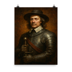 Oliver Cromwell poster on a plain backdrop in size 8"x10".