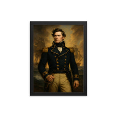 Oliver Hazard Perry framed print on a plain backdrop in size 12"x16".