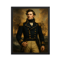 Oliver Hazard Perry framed print on a plain backdrop in size 16"x20".