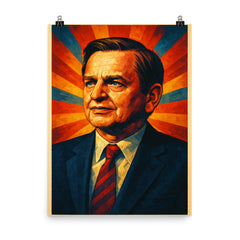 Olof Palme poster on a plain backdrop in size 8"x10".
