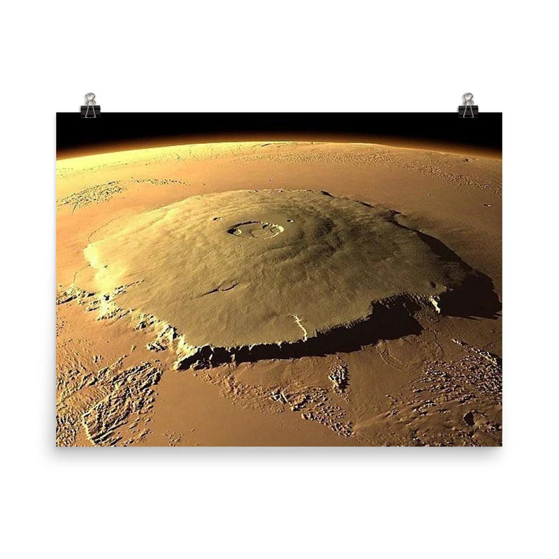 Olympus Mons, Mars poster on a plain backdrop in size 8