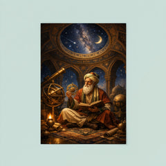 Omar Khayyam under celestial observatory dome poster 8