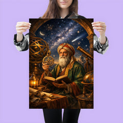 Omar Khayyam under celestial observatory instruments poster 3