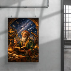 Omar Khayyam under celestial observatory instruments poster 4