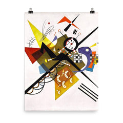 On White II by Wassily Kandinsky, 1923 poster on a plain backdrop in size 8"x10".