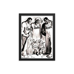 One Day She Will Wake Up by Robert Berkeley, 1925 framed print on a plain backdrop in size 12"x16".