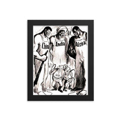 One Day She Will Wake Up by Robert Berkeley, 1925 framed print on a plain backdrop in size 8"x10".