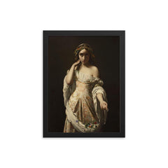 Ophelia by Henri Lehmann framed print on a plain backdrop in size 12"x16".