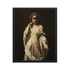Ophelia by Henri Lehmann framed print on a plain backdrop in size 16"x20".