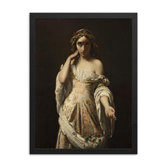 Ophelia by Henri Lehmann framed print on a plain backdrop in size 18"x24".