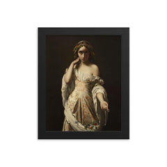 Ophelia by Henri Lehmann framed print on a plain backdrop in size 8"x10".