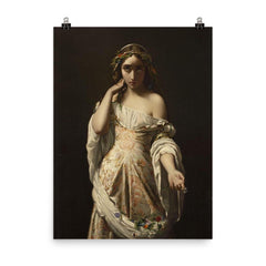 Ophelia by Henri Lehmann poster on a plain backdrop in size 8"x10".