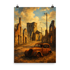Oradour sur Glane France poster on a plain backdrop in size 8"x10".