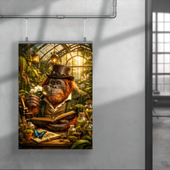 Orangutan botanist in Victorian greenhouse poster 4
