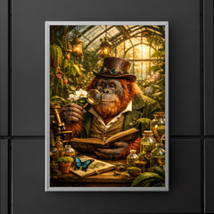 Orangutan botanist in Victorian greenhouse poster 5