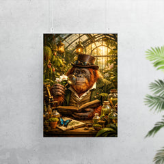 Orangutan botanist in Victorian greenhouse poster 7