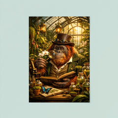 Orangutan botanist in Victorian greenhouse poster 8