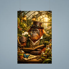 Orangutan botanist in Victorian greenhouse poster 9