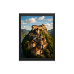 Orava Castle Slovakia framed print on a plain backdrop in size 12"x16".