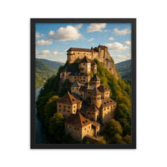 Orava Castle Slovakia framed print on a plain backdrop in size 16"x20".