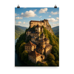 Orava Castle Slovakia poster on a plain backdrop in size 8"x10".