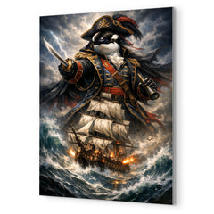 Orca admiral above storm tossed frigate metal print mockup