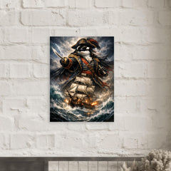 Orca admiral above storm tossed frigate metal print mockup
