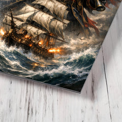 Orca admiral above storm tossed frigate metal print mockup