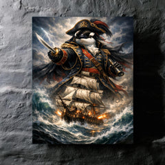 Orca admiral above storm tossed frigate metal print mockup