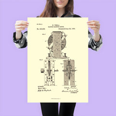 Original patent for the electro magnetic motor by Nikola Tesla poster 3