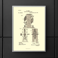 Original patent for the electro magnetic motor by Nikola Tesla poster 5