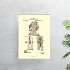 Original patent for the electro magnetic motor by Nikola Tesla poster 7