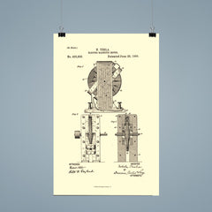 Original patent for the electro magnetic motor by Nikola Tesla poster 9