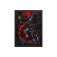 Orion Constellation framed print on a plain backdrop in size 12"x16".
