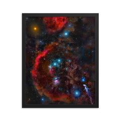 Orion Constellation framed print on a plain backdrop in size 16"x20".