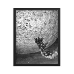 Orlando Furioso by Gustave Dore, 1879 framed print on a plain backdrop in size 16"x20".