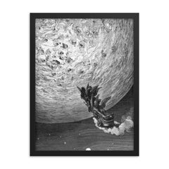 Orlando Furioso by Gustave Dore, 1879 framed print on a plain backdrop in size 18"x24".