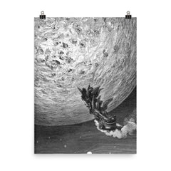 Orlando Furioso by Gustave Dore, 1879 poster on a plain backdrop in size 8"x10".